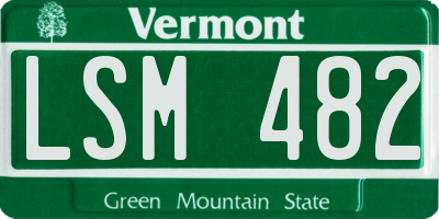 VT license plate LSM482