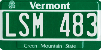 VT license plate LSM483