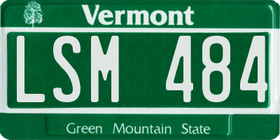 VT license plate LSM484