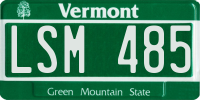 VT license plate LSM485