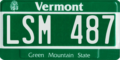 VT license plate LSM487