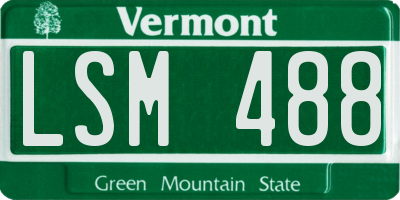 VT license plate LSM488