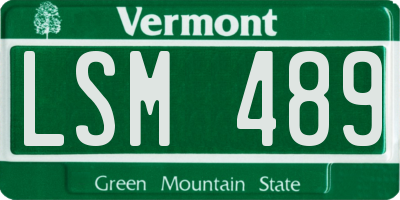 VT license plate LSM489