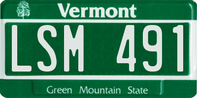 VT license plate LSM491