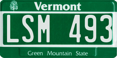 VT license plate LSM493