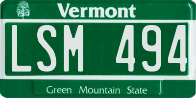 VT license plate LSM494