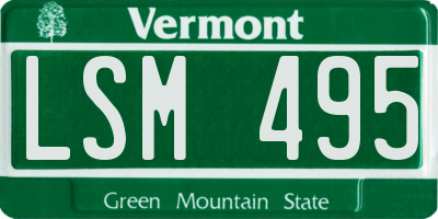 VT license plate LSM495