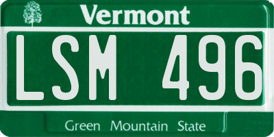 VT license plate LSM496