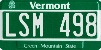 VT license plate LSM498