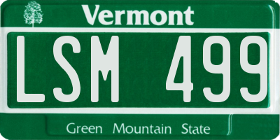 VT license plate LSM499