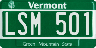 VT license plate LSM501