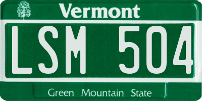 VT license plate LSM504