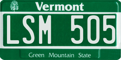 VT license plate LSM505