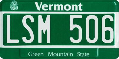 VT license plate LSM506