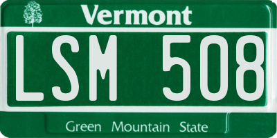 VT license plate LSM508
