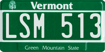 VT license plate LSM513