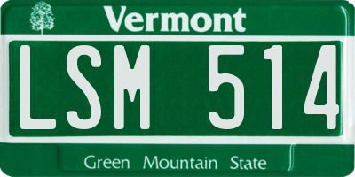 VT license plate LSM514