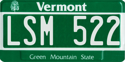 VT license plate LSM522