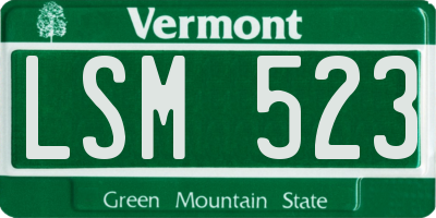 VT license plate LSM523