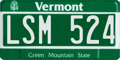 VT license plate LSM524