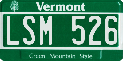 VT license plate LSM526