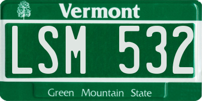 VT license plate LSM532
