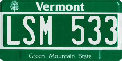 VT license plate LSM533