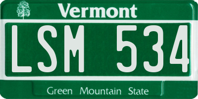 VT license plate LSM534