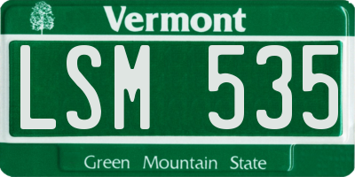 VT license plate LSM535