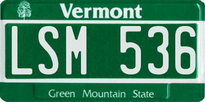 VT license plate LSM536