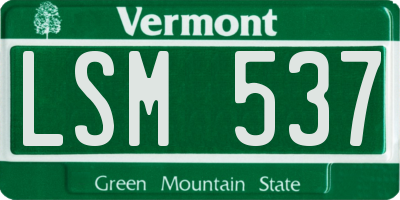 VT license plate LSM537