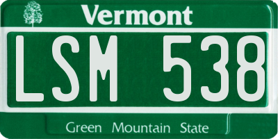 VT license plate LSM538