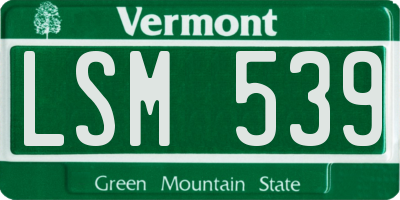 VT license plate LSM539