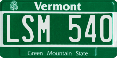 VT license plate LSM540