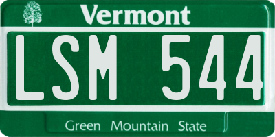 VT license plate LSM544