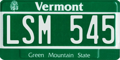 VT license plate LSM545