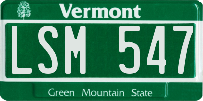 VT license plate LSM547