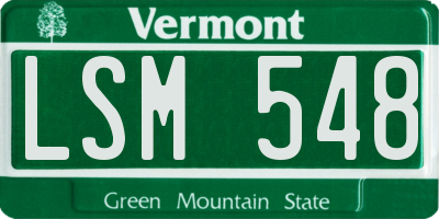 VT license plate LSM548