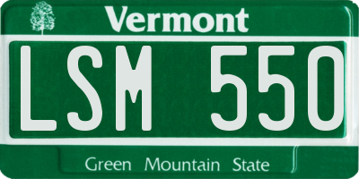 VT license plate LSM550