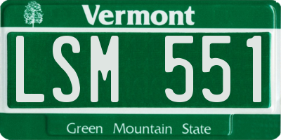 VT license plate LSM551