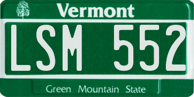 VT license plate LSM552