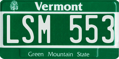 VT license plate LSM553