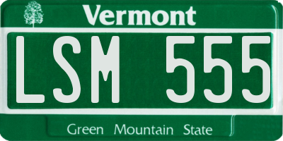 VT license plate LSM555