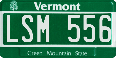 VT license plate LSM556