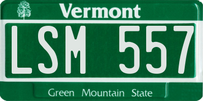 VT license plate LSM557
