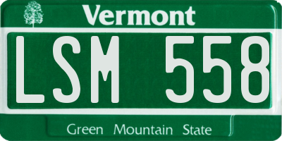 VT license plate LSM558