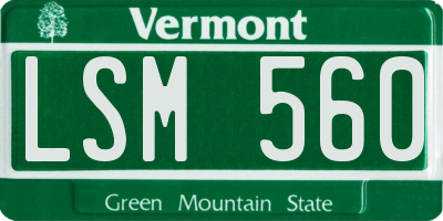 VT license plate LSM560