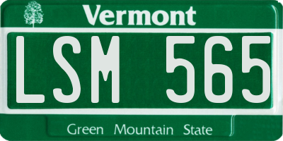 VT license plate LSM565