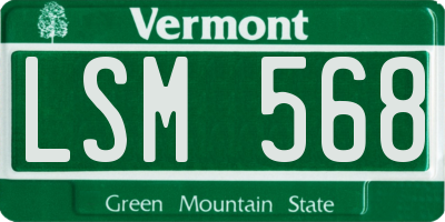 VT license plate LSM568