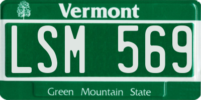 VT license plate LSM569
